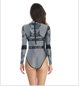Deadpool Printed Long Sleeve Swimwear One-piece Surfing Swimsuit