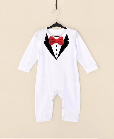 Baby Boy Gentleman Tuxedo Romper Cotton Clothes Newborn One-Piece Outfit Party Suit