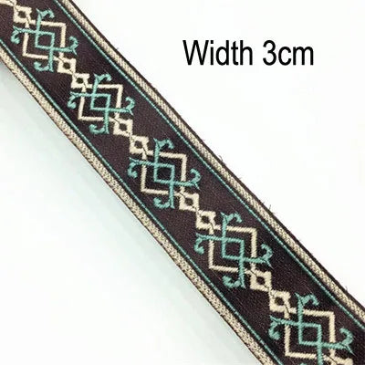 1M Boho Embroidered Jacquard Ribbons Trim DIY Craft