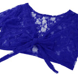 Flare Sleeve Floral Lace Wrap Top Dance Costume Cover Up Cardigan Wraps