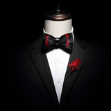 Handmade Woodland Feather Bow Ties & Lapel Pin Gift Box Set