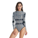 Deadpool Printed Long Sleeve Swimwear One-piece Surfing Swimsuit