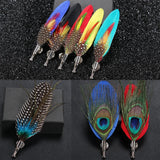 Feather Lapel Pin Brooch Hat Pin Handmade Suit Accessory Gift Idea