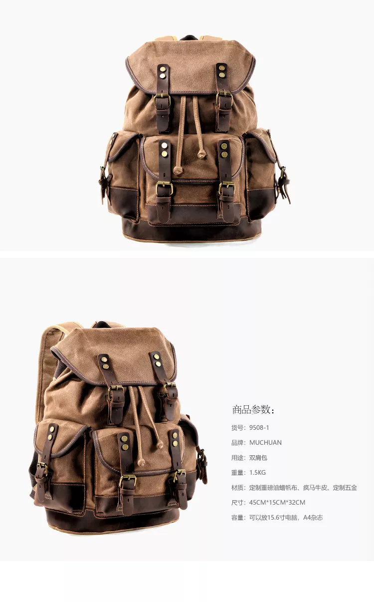 Waterproof Waxed Canvas Rucksack