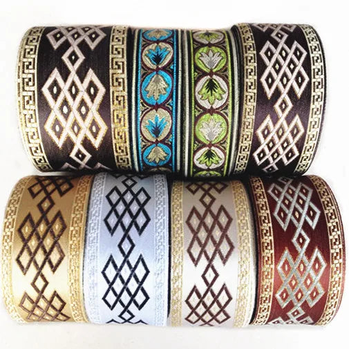 1M Boho Embroidered Jacquard Ribbons Trim DIY Craft