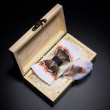 Handmade Woodland Feather Bow Ties & Lapel Pin Gift Box Set