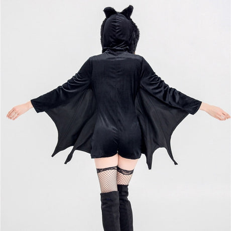 Vampire Bat Costumes Hooded Jumpsuit Adults and Kids