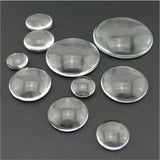 Round Flat Back Clear Glass Cabochon For DIY Jewellery Making