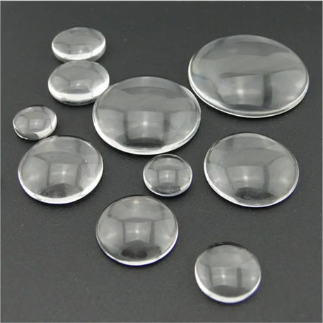Round Flat Back Clear Glass Cabochon For DIY Jewellery Making