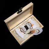 Handmade Woodland Feather Bow Ties & Lapel Pin Gift Box Set