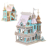 Painted Wooden Doll House with Furniture DIY Craft Kit