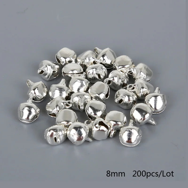 50-300Pcs/lot Loose Silver Beads Iron Jingle Bells Christmas Decoration Gift DIY Crafts