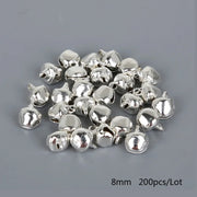 50-300Pcs/lot Loose Silver Beads Iron Jingle Bells Christmas Decoration Gift DIY Crafts