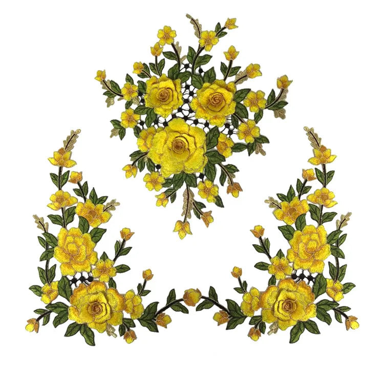 Embroidery Peony Patches Sew On Appliqué DIY Sewing Craft