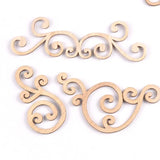 8Pcs Flower Swirl Wood Slices DIY Crafts Scrapbooking Home Decor Wood Lace Corners