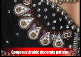 Tribal Fusion Belly Dance Clothes 3pcs Outfit Tops Belt and Pants Women Dance Costume
