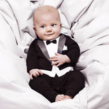 Baby Boy Gentleman Tuxedo Romper Cotton Clothes Newborn One-Piece Outfit Party Suit