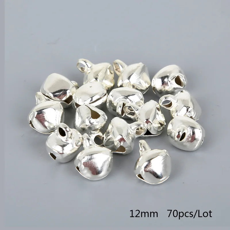 50-300Pcs/lot Loose Silver Beads Iron Jingle Bells Christmas Decoration Gift DIY Crafts