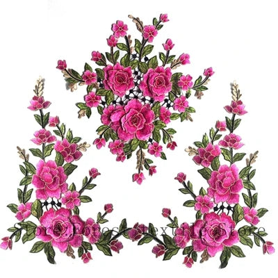 Embroidery Peony Patches Sew On Appliqué DIY Sewing Craft