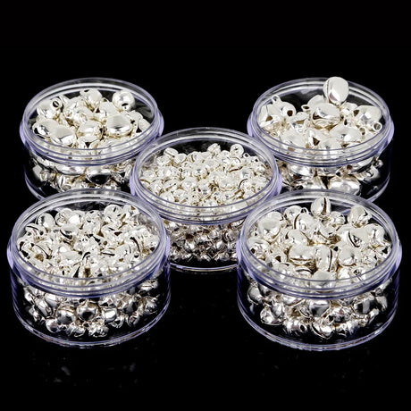 50-300Pcs/lot Loose Silver Beads Iron Jingle Bells Christmas Decoration Gift DIY Crafts