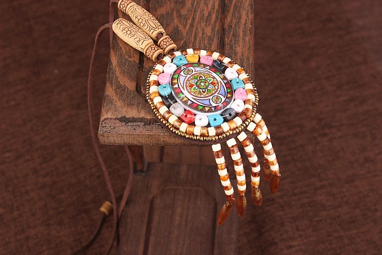 Handmade Beaded Leather Boho Necklaces
