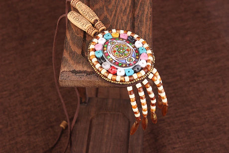 Handmade Beaded Leather Boho Necklaces