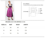 Long Purple Bavarian Traditional Oktoberfest Dirndl Beer Wench Maid Costume