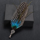 Feather Lapel Pin Brooch Hat Pin Handmade Suit Accessory Gift Idea