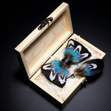 Handmade Woodland Feather Bow Ties & Lapel Pin Gift Box Set