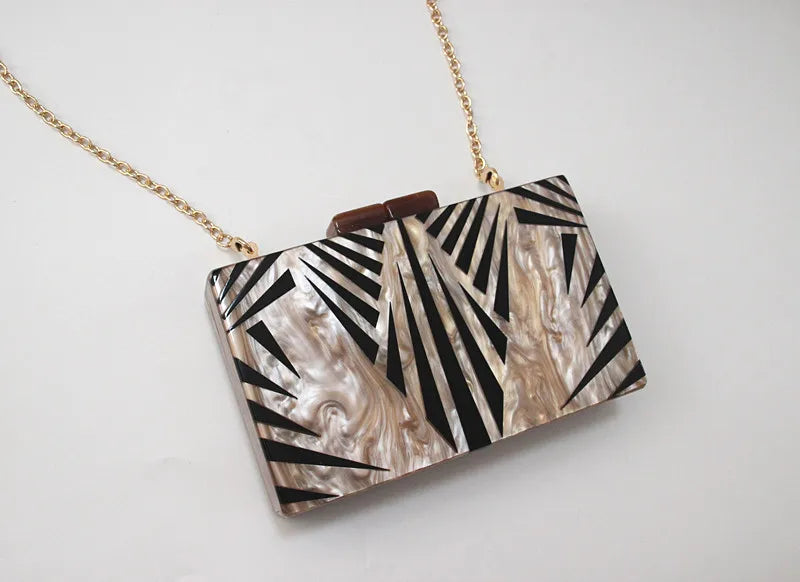 Pearlescent Acrylic Evening Clutch Bag