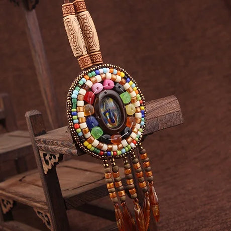 Handmade Beaded Leather Boho Necklaces