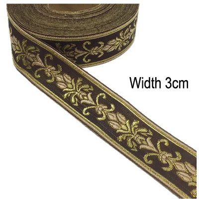 1M Boho Embroidered Jacquard Ribbons Trim DIY Craft