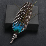 Feather Lapel Pin Brooch Hat Pin Handmade Suit Accessory Gift Idea