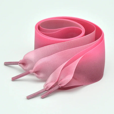 Gradient Colour 4cm Wide Satin Silk Ribbon Shoelaces 120cm Length