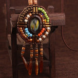 Handmade Beaded Leather Boho Necklaces