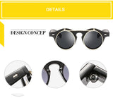 Round Steampunk Flip Up Sunglasses