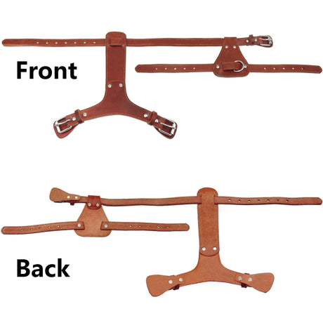 Genuine Leather Dog Harness Brown Real Leather Adjustable Straps Medieval Cosplay