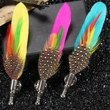Feather Lapel Pin Brooch Hat Pin Handmade Suit Accessory Gift Idea