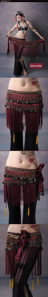 Copper Belly Dance Hip Scarf Coin Belt Tribal Costume