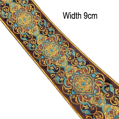 1M Boho Embroidered Jacquard Ribbons Trim DIY Craft