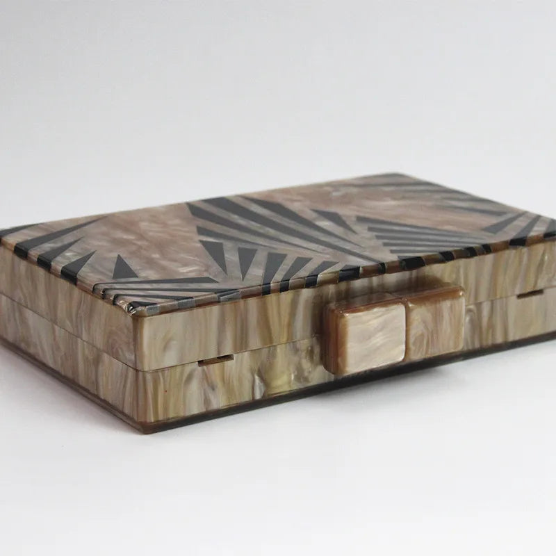 Pearlescent Acrylic Evening Clutch Bag