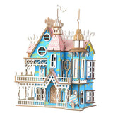 Painted Wooden Doll House with Furniture DIY Craft Kit