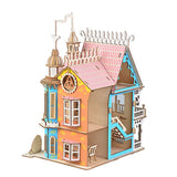 Painted Wooden Doll House with Furniture DIY Craft Kit