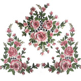 Embroidery Peony Patches Sew On Appliqué DIY Sewing Craft
