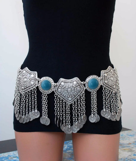 Gypsy Silver Shimmy Belts Belly Dance Hip Jewellery