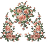 Embroidery Peony Patches Sew On Appliqué DIY Sewing Craft
