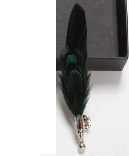 Feather Lapel Pin Brooch Hat Pin Handmade Suit Accessory Gift Idea