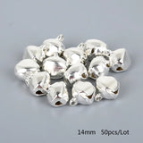 50-300Pcs/lot Loose Silver Beads Iron Jingle Bells Christmas Decoration Gift DIY Crafts