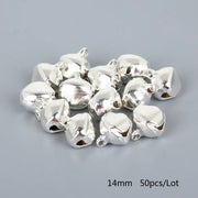 50-300Pcs/lot Loose Silver Beads Iron Jingle Bells Christmas Decoration Gift DIY Crafts