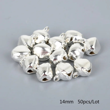 50-300Pcs/lot Loose Silver Beads Iron Jingle Bells Christmas Decoration Gift DIY Crafts